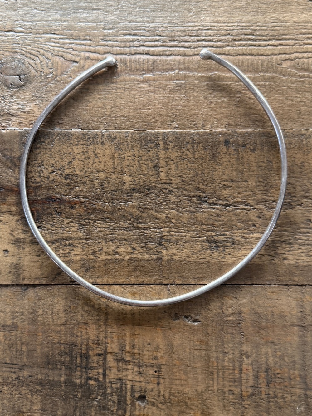 Vintage Sterling Silver Tube Torque Choker Necklace